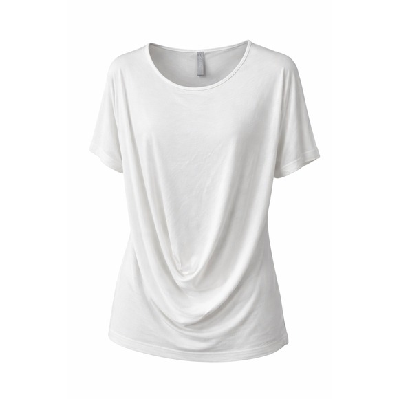 Athleta Tops - Athleta Womens Large White Draped Tee Modal Blend Short Sleeve Casual Top
